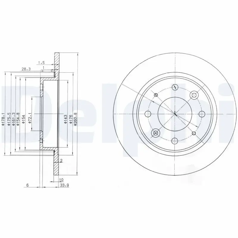 Bremsscheibe Hinterachse DELPHI BG3336