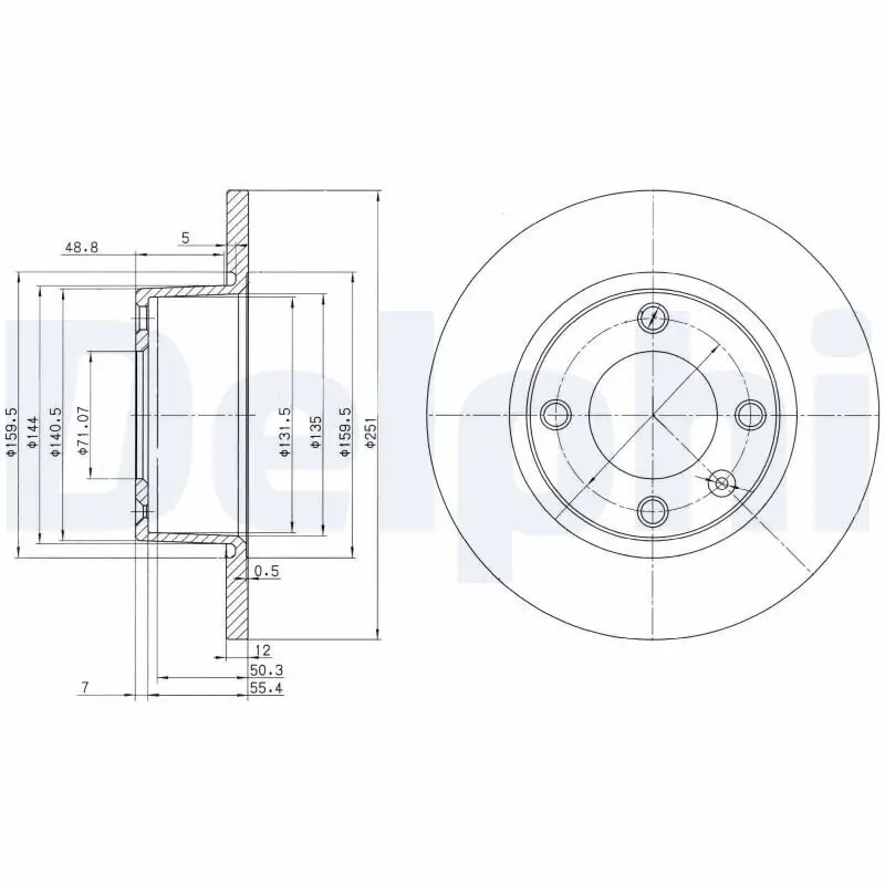 Bremsscheibe Hinterachse DELPHI BG3367
