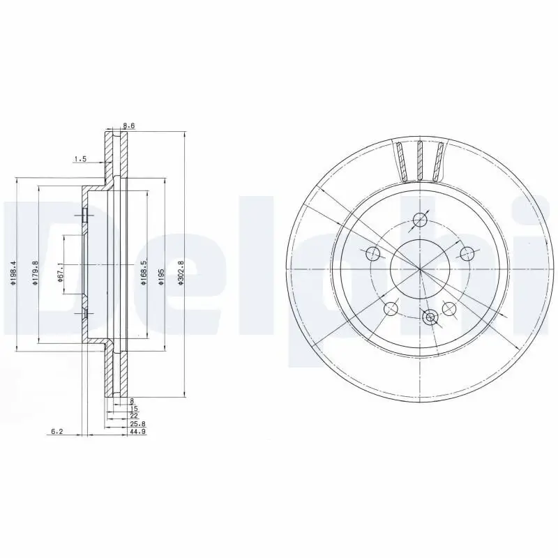 Bremsscheibe Vorderachse DELPHI BG3397