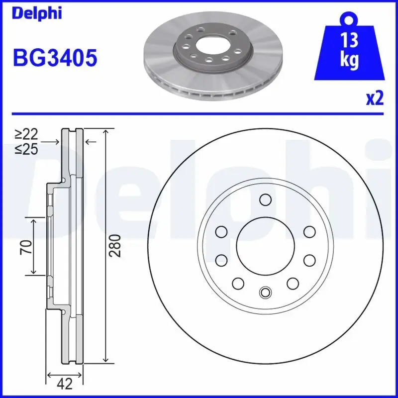 Bremsscheibe DELPHI BG3405