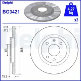 Bremsscheibe Vorderachse DELPHI BG3421