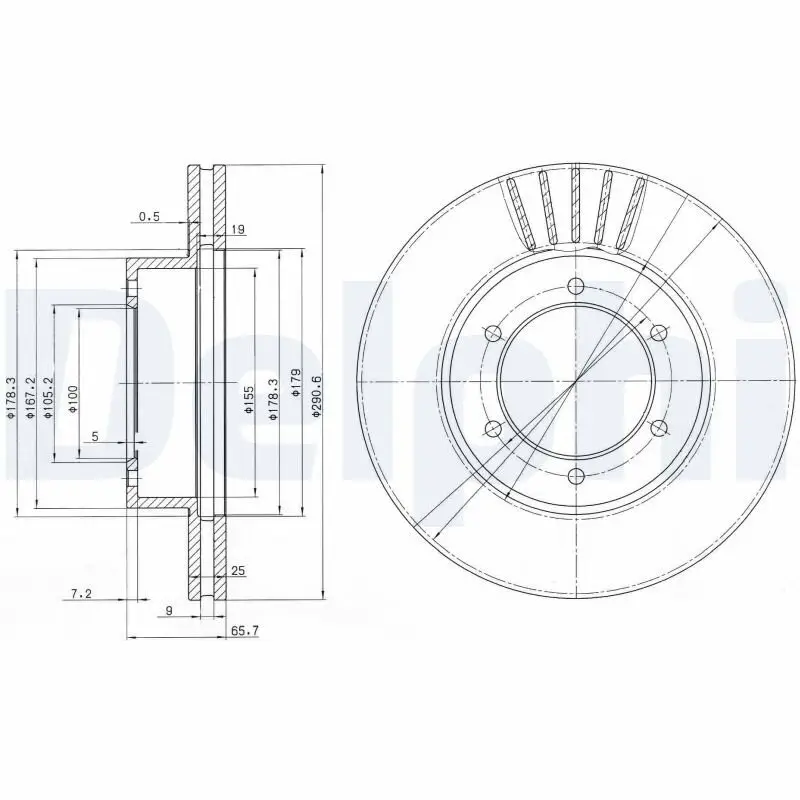 Bremsscheibe Vorderachse DELPHI BG3423