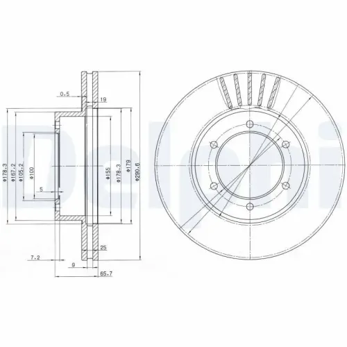 Bremsscheibe Vorderachse DELPHI BG3423 Bild Bremsscheibe Vorderachse DELPHI BG3423