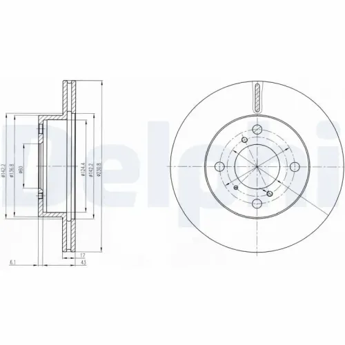 Bremsscheibe DELPHI BG3499 Bild Bremsscheibe DELPHI BG3499