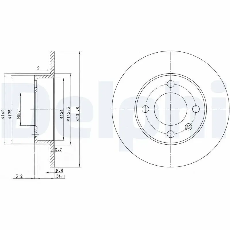 Bremsscheibe Hinterachse DELPHI BG3505