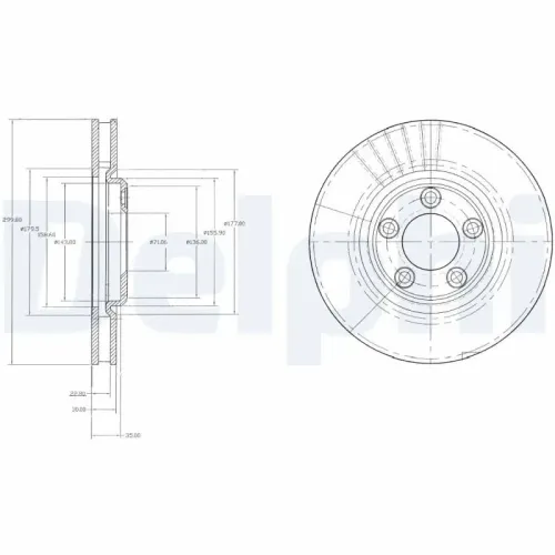 Bremsscheibe Vorderachse DELPHI BG3511 Bild Bremsscheibe Vorderachse DELPHI BG3511