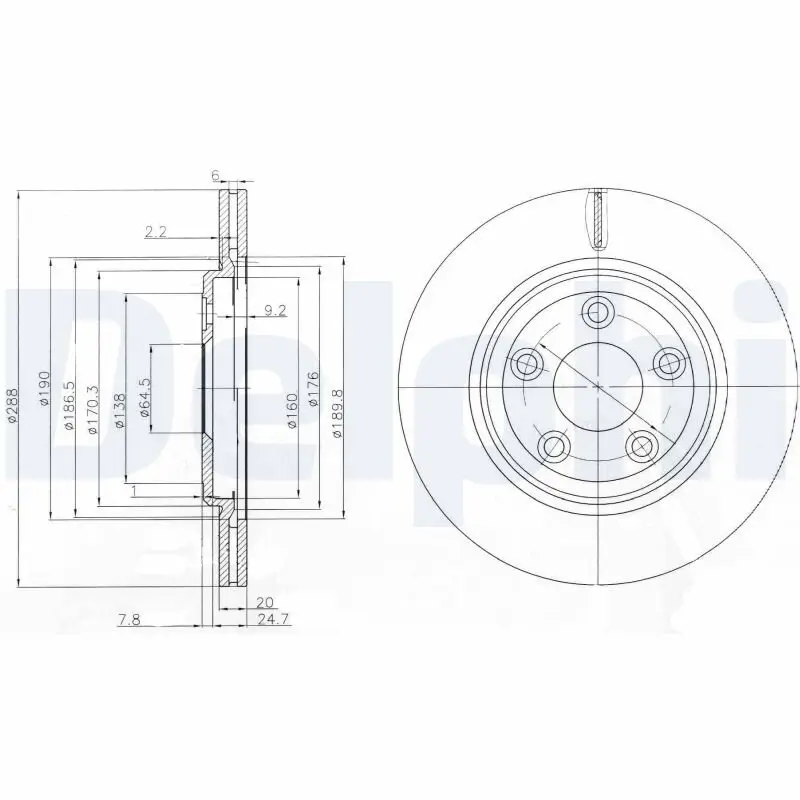 Bremsscheibe Hinterachse DELPHI BG3512