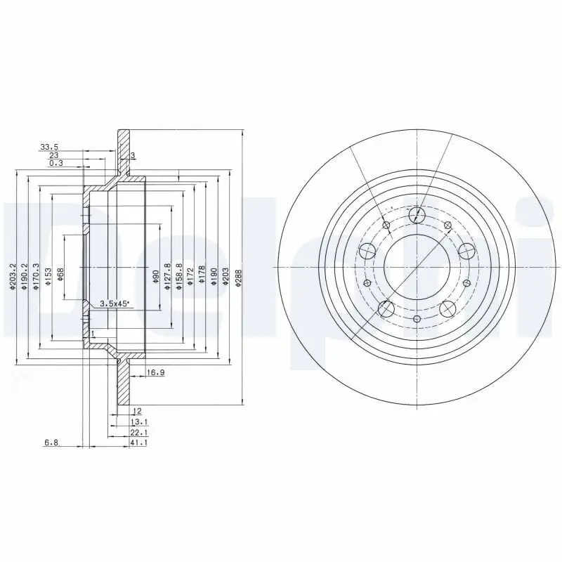 Bremsscheibe DELPHI BG3515