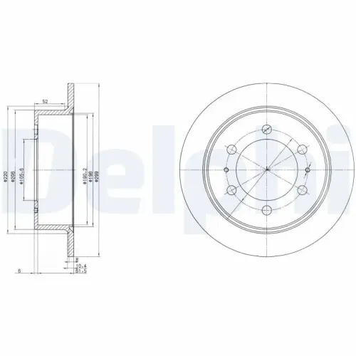 Bremsscheibe Hinterachse DELPHI BG3522 Bild Bremsscheibe Hinterachse DELPHI BG3522