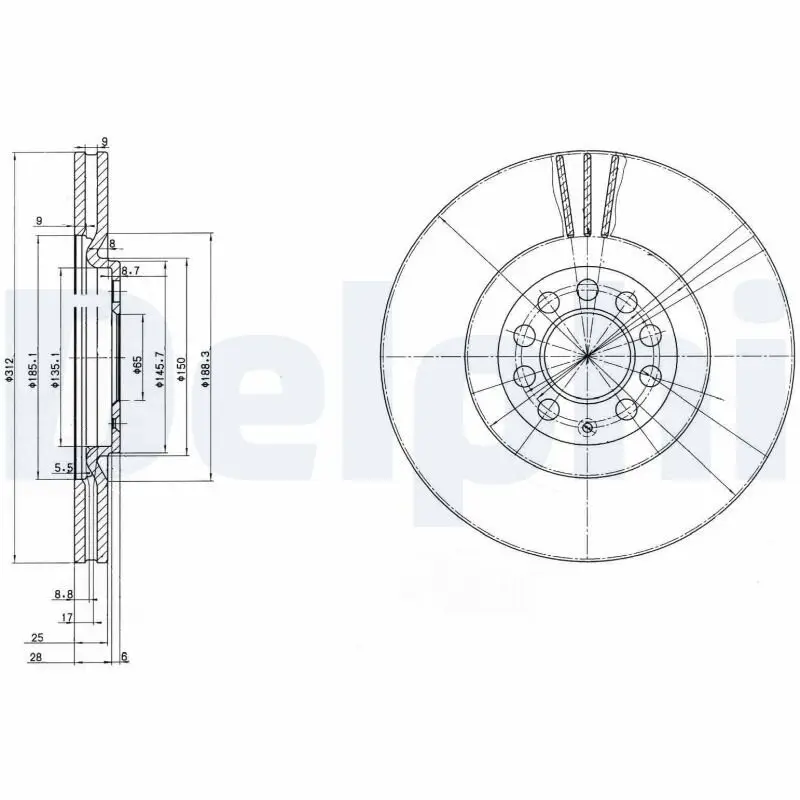 Bremsscheibe DELPHI BG3528