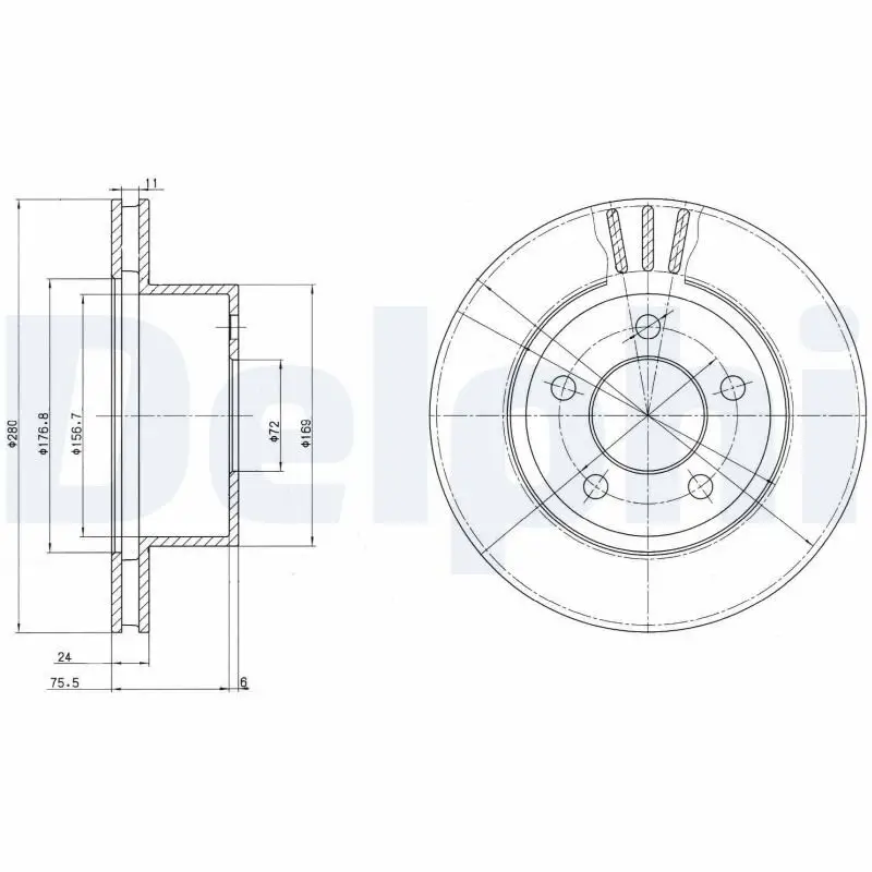 Bremsscheibe Vorderachse DELPHI BG3533