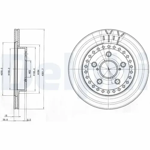 Bremsscheibe Vorderachse DELPHI BG3536 Bild Bremsscheibe Vorderachse DELPHI BG3536