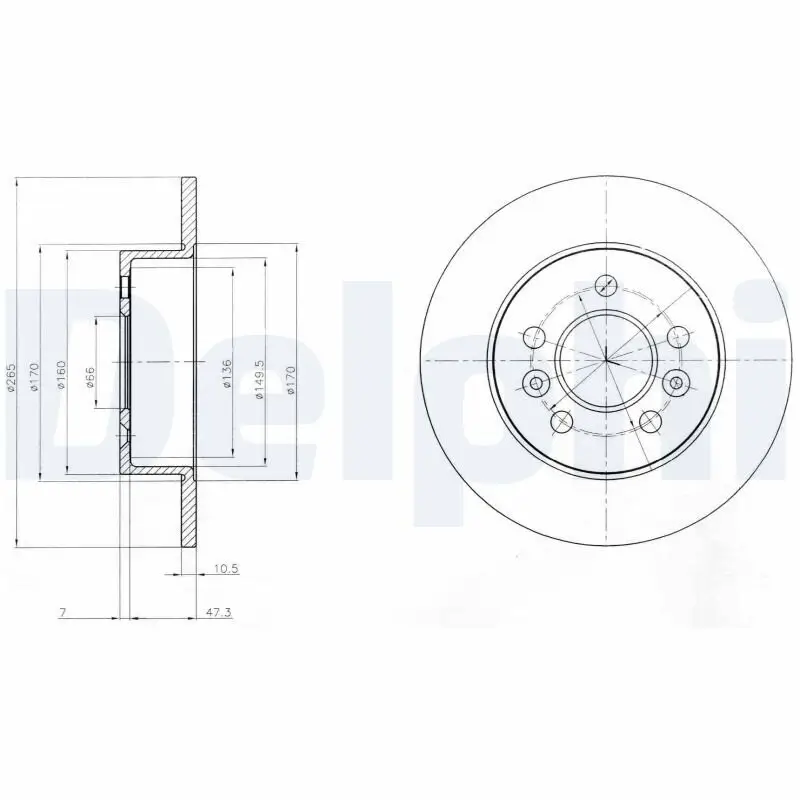 Bremsscheibe Hinterachse DELPHI BG3552