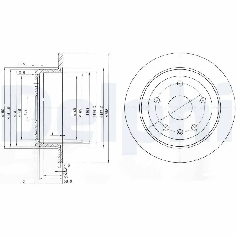 Bremsscheibe Hinterachse DELPHI BG3554