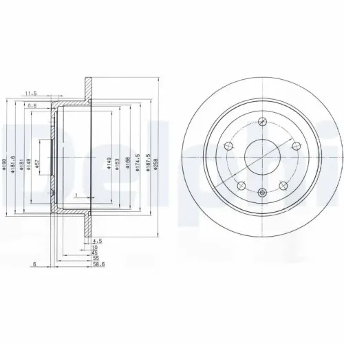 Bremsscheibe Hinterachse DELPHI BG3554 Bild Bremsscheibe Hinterachse DELPHI BG3554