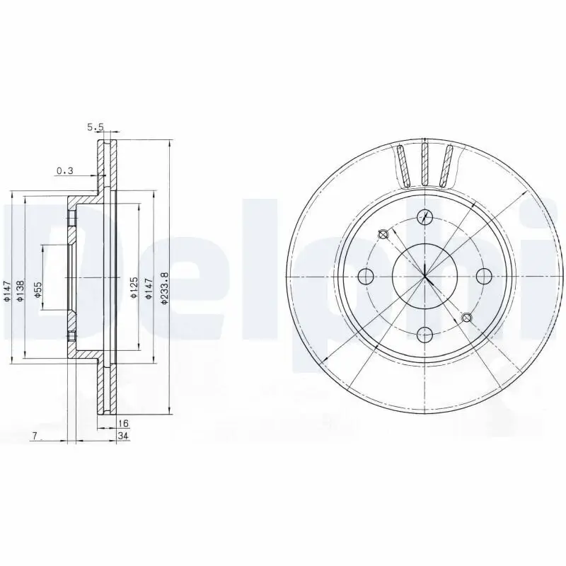 Bremsscheibe DELPHI BG3555