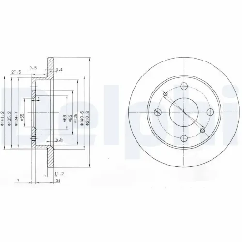 Bremsscheibe DELPHI BG3561 Bild Bremsscheibe DELPHI BG3561