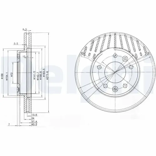 Bremsscheibe DELPHI BG3563 Bild Bremsscheibe DELPHI BG3563