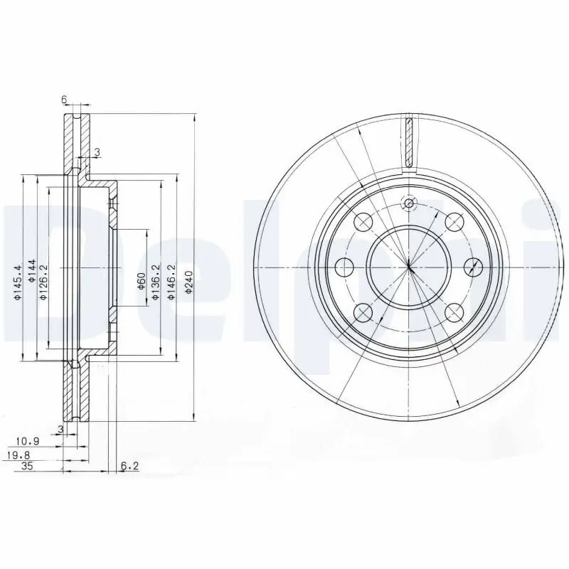 Bremsscheibe DELPHI BG3568