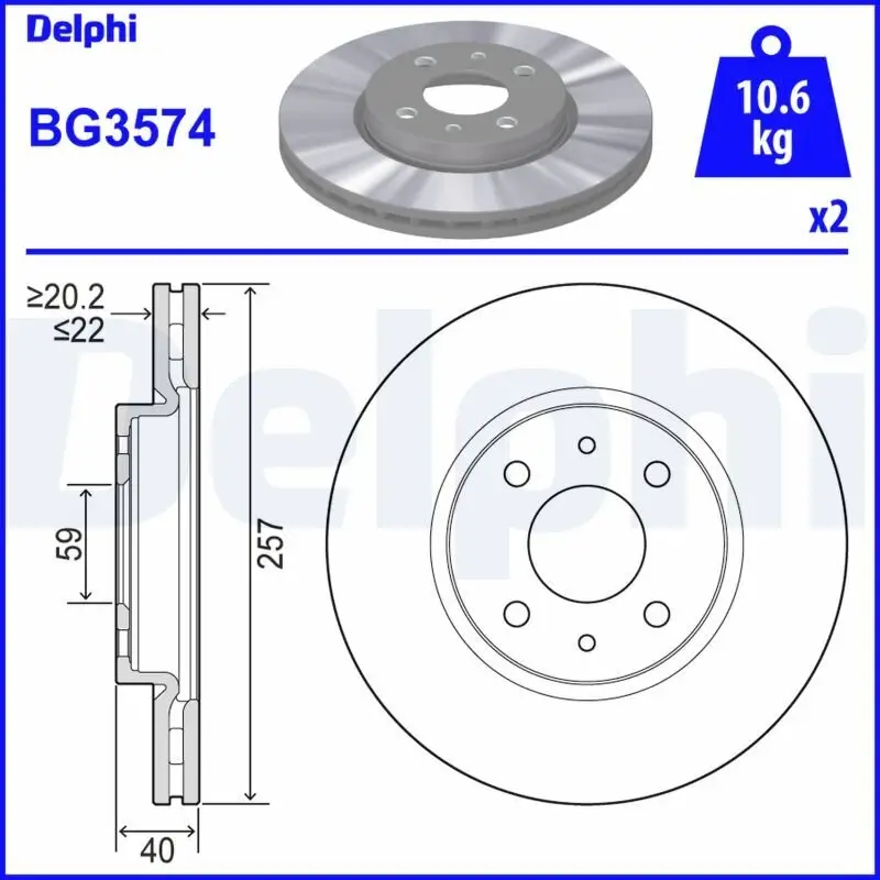 Bremsscheibe DELPHI BG3574