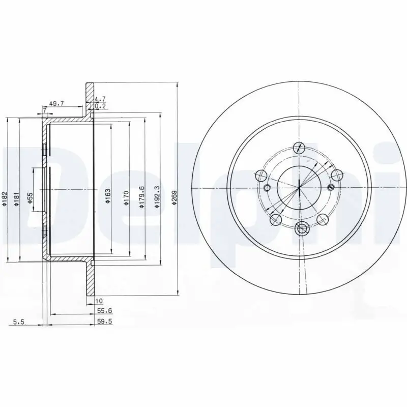 Bremsscheibe Hinterachse DELPHI BG3583