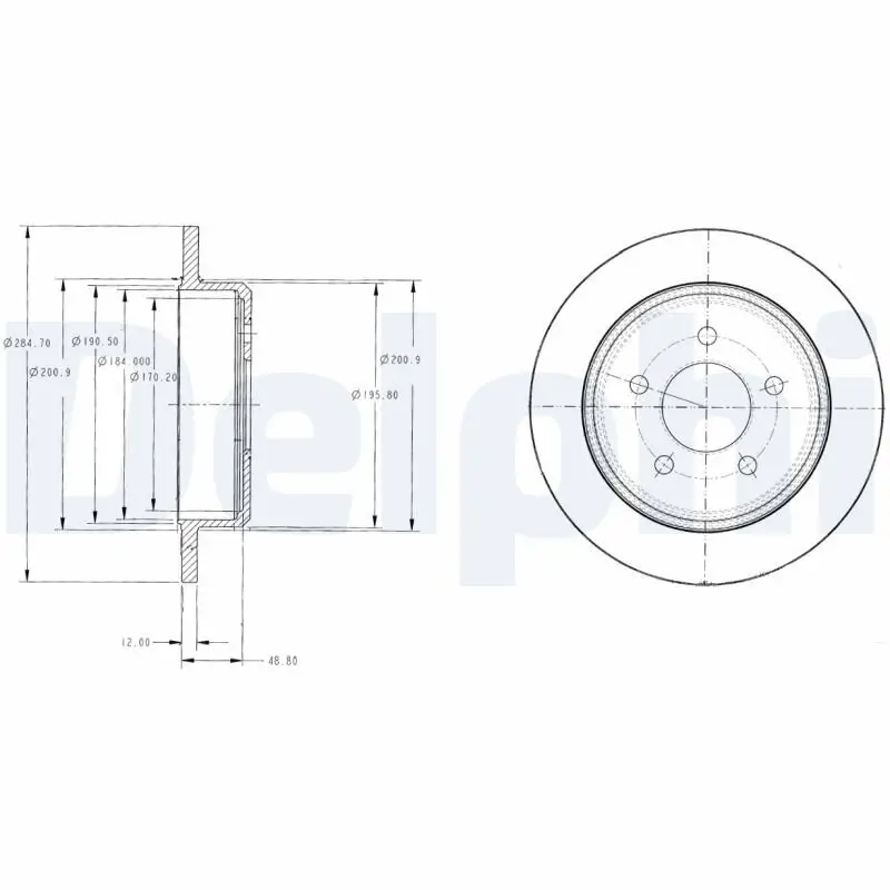 Bremsscheibe Hinterachse DELPHI BG3595