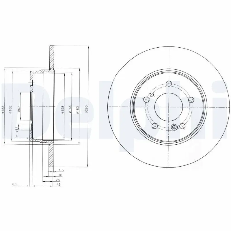 Bremsscheibe DELPHI BG3601 Bild Bremsscheibe DELPHI BG3601