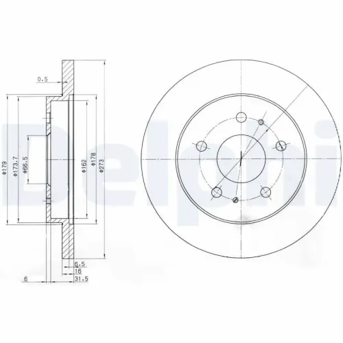 Bremsscheibe DELPHI BG3607 Bild Bremsscheibe DELPHI BG3607