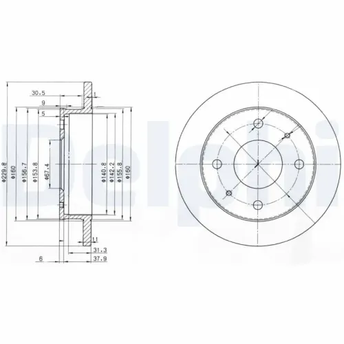 Bremsscheibe Vorderachse DELPHI BG3618 Bild Bremsscheibe Vorderachse DELPHI BG3618