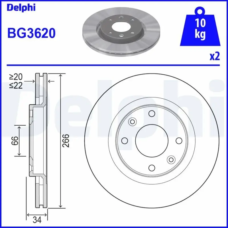 Bremsscheibe DELPHI BG3620