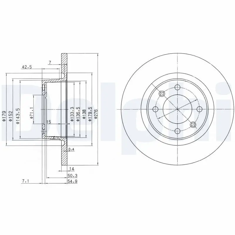 Bremsscheibe Hinterachse DELPHI BG3621