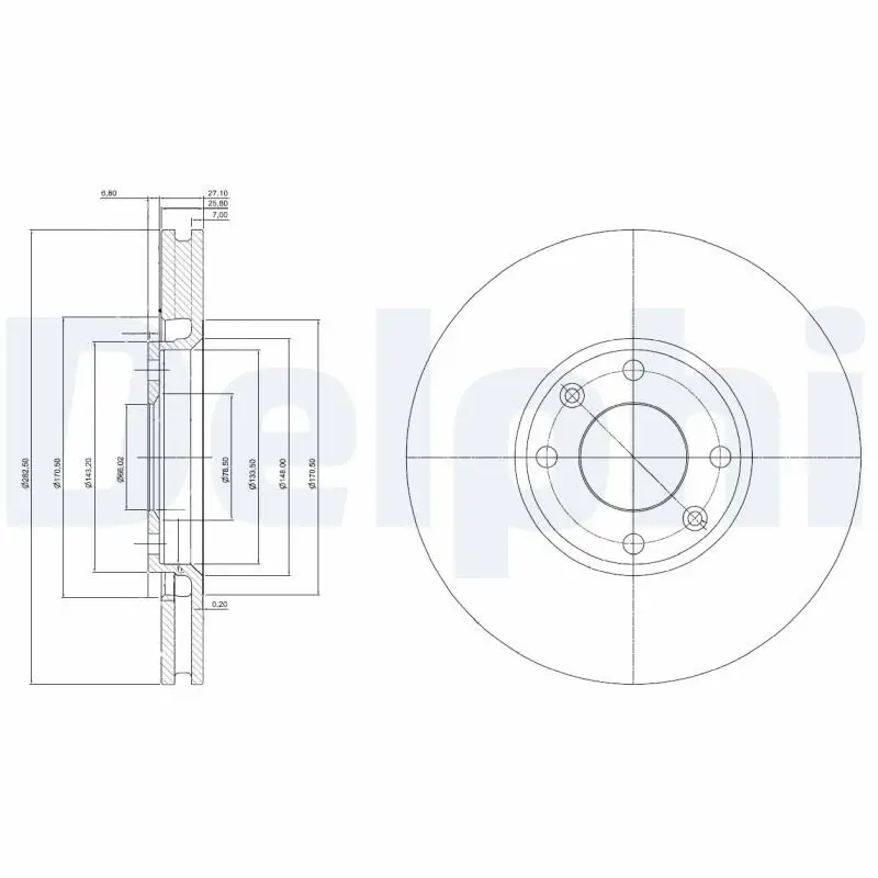 Bremsscheibe DELPHI BG3622C
