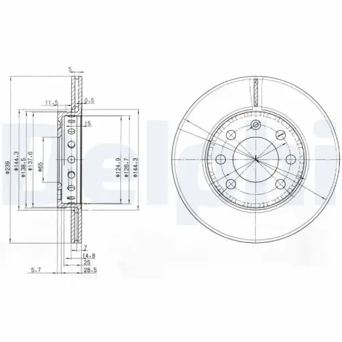 Bremsscheibe DELPHI BG3658 Bild Bremsscheibe DELPHI BG3658