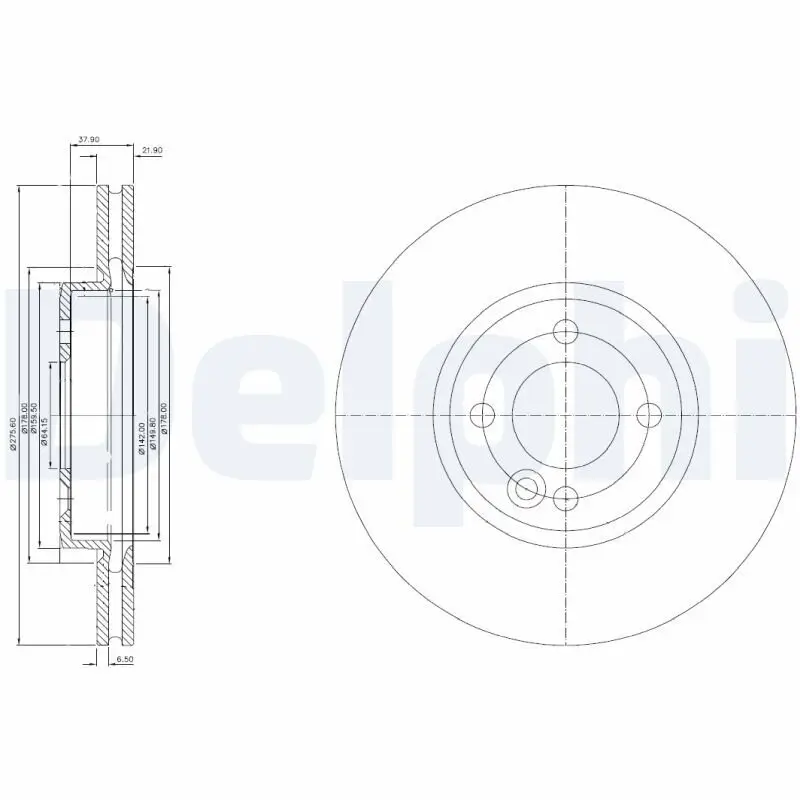 Bremsscheibe Vorderachse DELPHI BG3661C