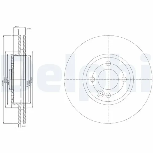 Bremsscheibe Vorderachse DELPHI BG3661C Bild Bremsscheibe Vorderachse DELPHI BG3661C