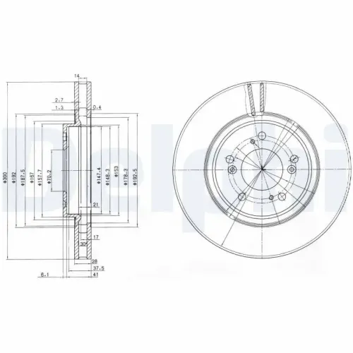 Bremsscheibe Vorderachse DELPHI BG3678 Bild Bremsscheibe Vorderachse DELPHI BG3678