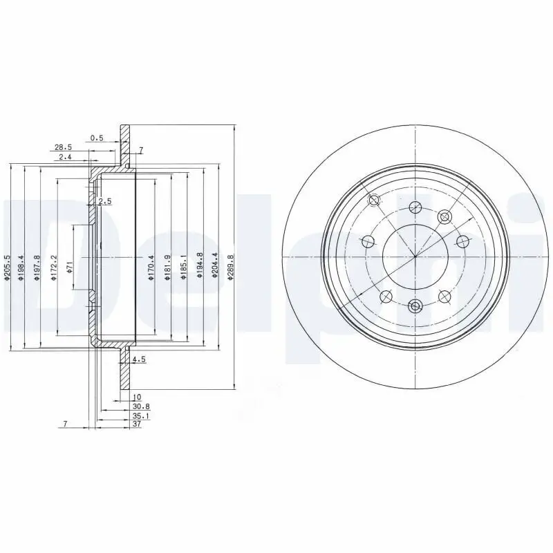 Bremsscheibe Hinterachse DELPHI BG3684