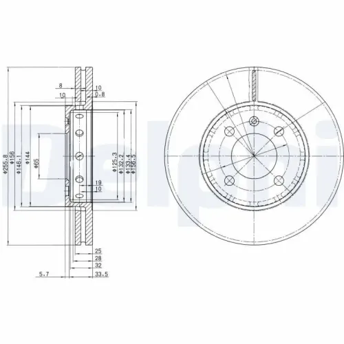 Bremsscheibe Vorderachse DELPHI BG3694 Bild Bremsscheibe Vorderachse DELPHI BG3694