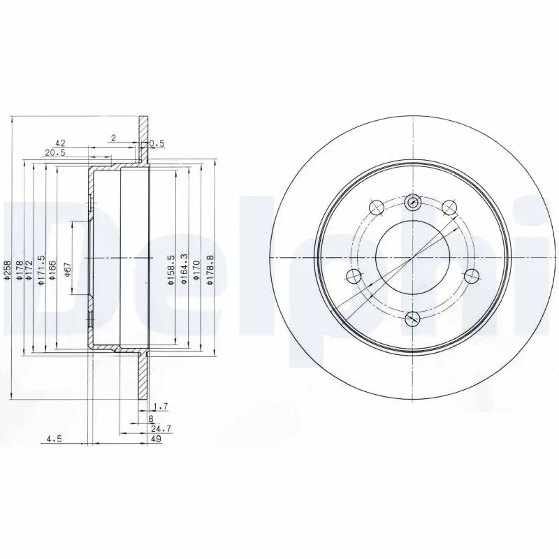 Bremsscheibe DELPHI BG3710