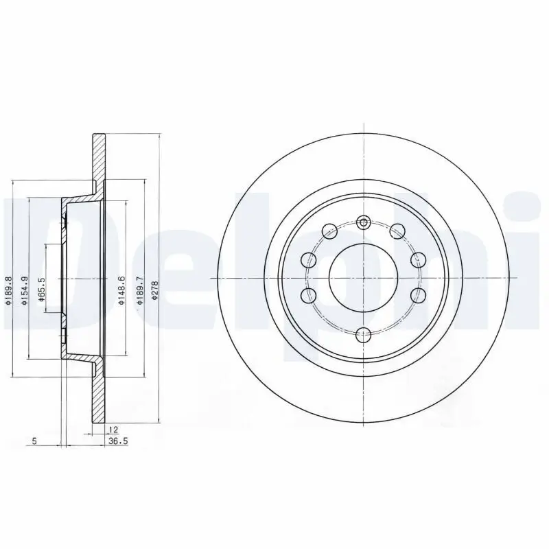 Bremsscheibe Hinterachse DELPHI BG3731