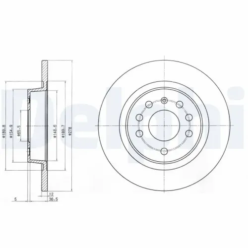 Bremsscheibe Hinterachse DELPHI BG3731 Bild Bremsscheibe Hinterachse DELPHI BG3731