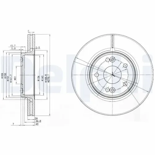 Bremsscheibe DELPHI BG3733 Bild Bremsscheibe DELPHI BG3733