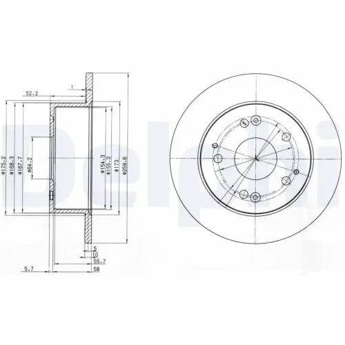 Bremsscheibe Hinterachse DELPHI BG3745 Bild Bremsscheibe Hinterachse DELPHI BG3745