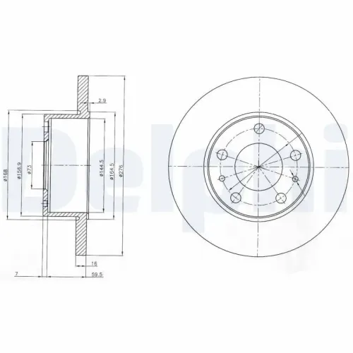 Bremsscheibe DELPHI BG3753 Bild Bremsscheibe DELPHI BG3753
