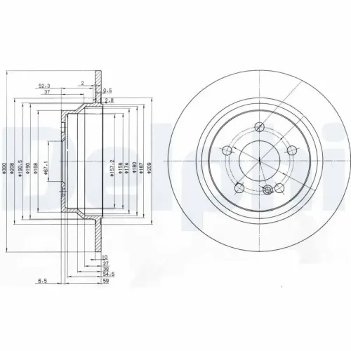 Bremsscheibe Hinterachse DELPHI BG3757 Bild Bremsscheibe Hinterachse DELPHI BG3757
