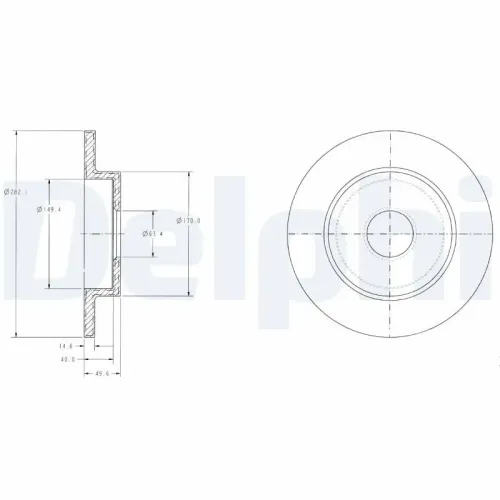 Bremsscheibe Hinterachse DELPHI BG3761 Bild Bremsscheibe Hinterachse DELPHI BG3761