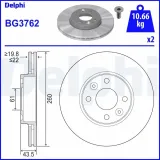 Bremsscheibe DELPHI BG3762