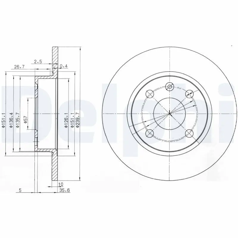 Bremsscheibe Hinterachse DELPHI BG3771
