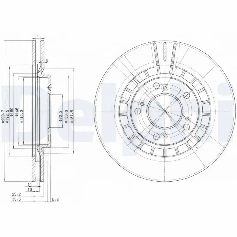 Bremsscheibe Vorderachse DELPHI BG3796
