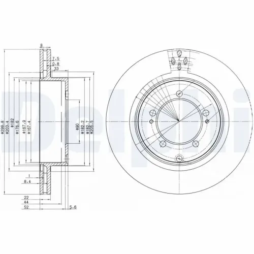 Bremsscheibe Hinterachse DELPHI BG3811 Bild Bremsscheibe Hinterachse DELPHI BG3811